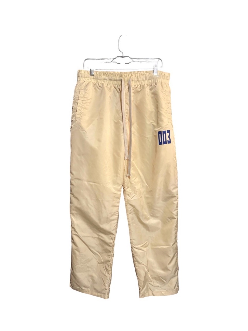 STOP AND STARE Co. Cream Nylon Runner Pants